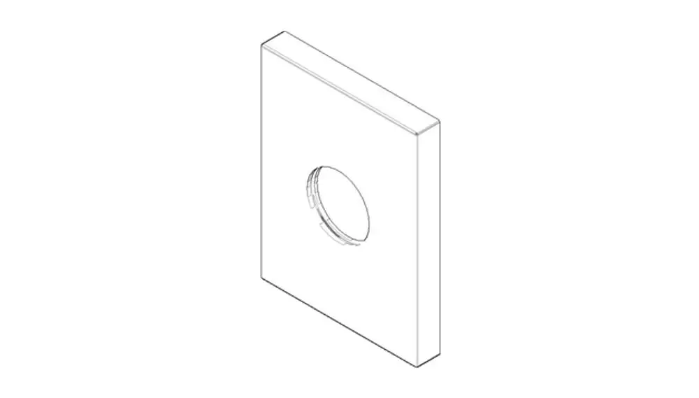 DORNBRACHT Rosette ERSATZTEILE 092767009 78 x 60 x 9 x D. 23,8 mm Platin gebürstet, 092767009-06 Galeriebild 1